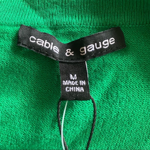 CABLE & GAUGE CROPPED CARDIGAN BOW ACCENT - Picture 5 of 6